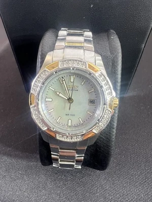 Citizens Eco-Drive WR100 Ladie's RIVA бриллиант двухцветный часы/дата мать жемчуг - Изображение 1 из 4