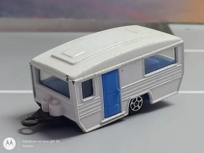 1973 K-49 Corgi Juniors, ca. 1:64, Caravan weiß/blau, wenig bespielt - Bild 1 von 4