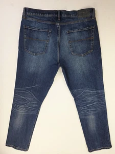 Lucky Brand Größe 38 x 30 Herren 223 gerade blau Denim Tasche Logo Etikett Jeans - Bild 1 von 13