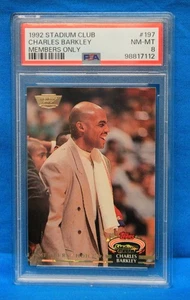 1992 STADIUM CLUB # 197 Charles Barkley PSA 8 NM-MT # 98817112 MEMBERS ONLY !!! - Picture 1 of 2