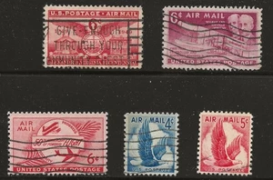 US Scott #C40, C45, C47-48 & C50, Singles 1949-52 Air Mail FVF Used - Picture 1 of 1