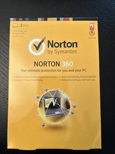 2012 Norton 360 for 3 PCs 1 Yr Windows XP, Vista, 7 & 8 with Key NEW & SEALED - Picture 1 of 6
