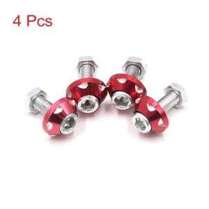 Tornillo de perno decorativo de aleación de aluminio rojo 4 piezas para coche motocicleta - Imagen 1 de 3