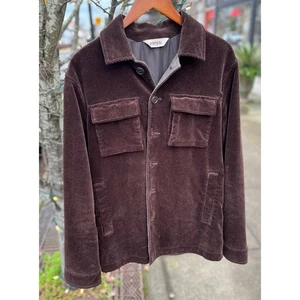 ASPESI Brown Men's Stunning Corduroy Button Up Jacket Wool Lined Coat Large  - Picture 1 of 13