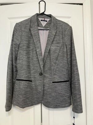 Tommy Hilfiger Mujer Talla 12 Traje Chaqueta Blazer Bar Gris Negro Foto 1 de 4