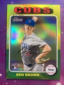 2024 Topps Heritage High Number #724 BEN BROWN Chrome Refractor /699 RC Cubs - Picture 1 of 2