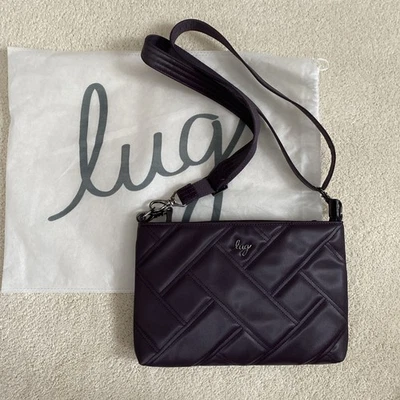 ¡Nuevo! Bolso Bandolera Lug Waltz Satén Lujo Color Ciruela Cuero Vegano Foto 1 de 4