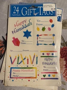 Vintage Chanukka Geschenkanhänger 24 jüdisches Lichterfest Urlaub NEU - Bild 1 von 2
