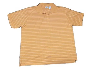 IZOD Mens Polo Shirt Stripes Size XL Orange White Golf Gear - Picture 1 of 7