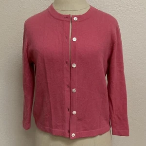 Daniel Bishop Strick Cardigan 100% Kaschmir Pullover Langarm Rosa Petite M - Bild 1 von 12