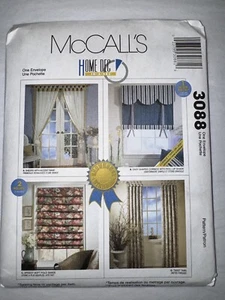 Vintage McCalls Pattern 3088 Home Decor Showcase Curtains Easy 2 Hours UNCUT - Picture 1 of 3