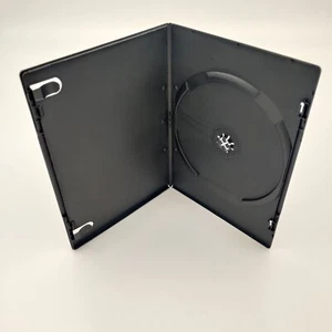60 Black Slim line 7mm Single DVD CD Cases With Sleeve - Picture 1 of 4