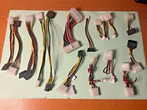 Lot of 15 Mixed  5V / 12V/PCI-E Power Adapter  Extension cables - Picture 1 of 4