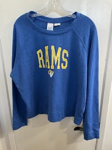 Los Angeles Rams Blue Concepts Sports Long Sleeve Crop Crewneck Women's Sz XL - Picture 1 of 3