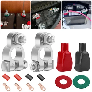 Battery Terminal Connectors Kit Heavy Duty Positive Negative for Auto Car Marine - Picture 1 of 8