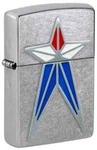 Zippo Red White and Blue Star Street Chrome 48903 - Picture 1 of 7