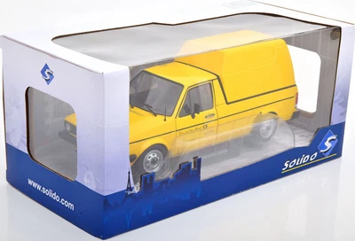 VW Volkswagen Caddy Mki 1982 Deutsche Post Yellow Solido S1803505 1/18 MK1 - Image 1 of 4
