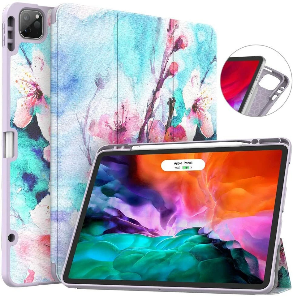 Soke NEW iPad Pro 10.1Case 2020 & 2018  Pencil Holder 3rd 4th Generation FLORAL - Image 1 of 2