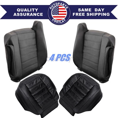 Fits 2003-2007 Hummer H2 Driver & Passenger Bottom-Top Seat Cover Black - Image 1 of 4