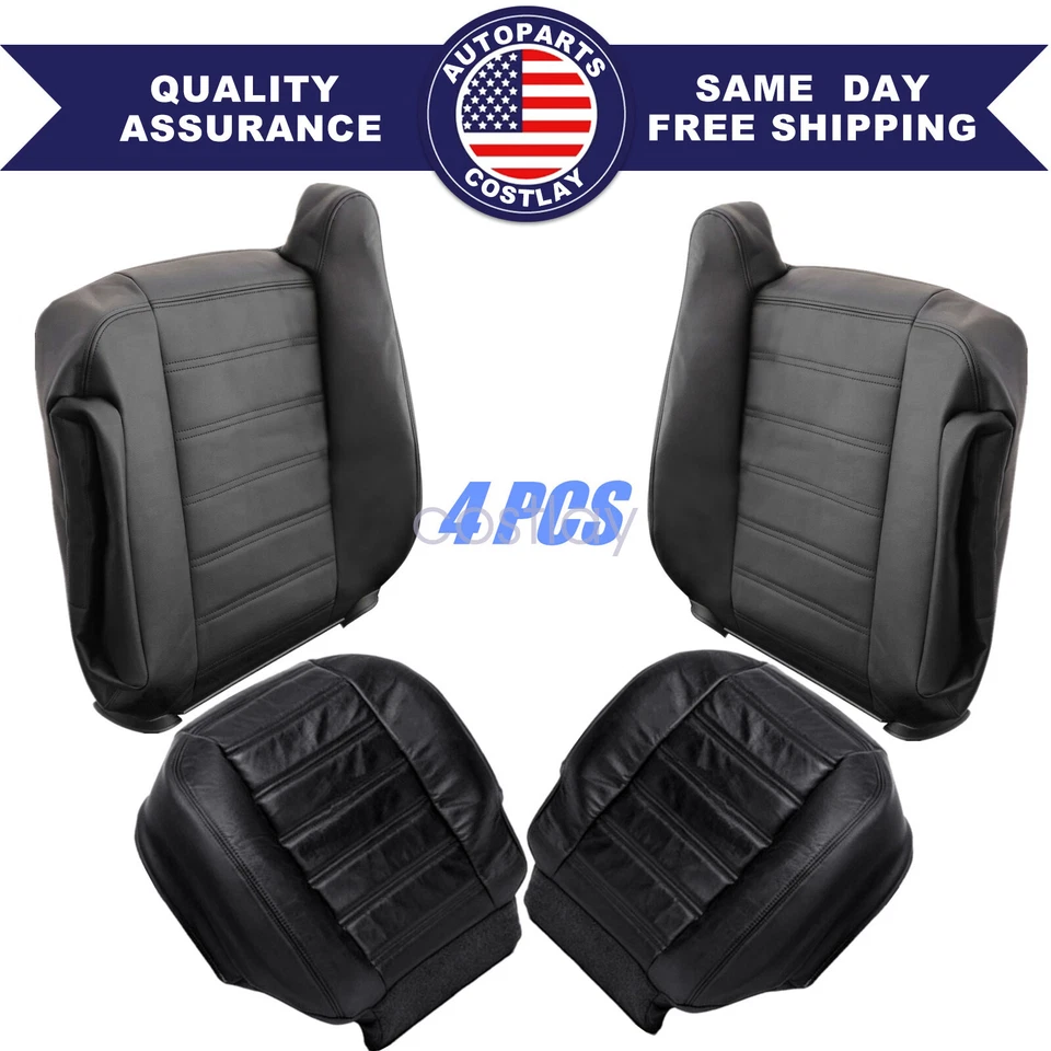 Fits 2003-2007 Hummer H2 Driver & Passenger Bottom-Top Seat Cover Black - Image 1 of 4