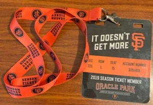 2019 San Francisco Giants Season Ticket Manager Oracle Park Lanyard - Picture 1 of 2