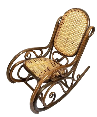 Vintage Child's Wood Rocking Chair with Oval Cane Back and Seat - 26" tall Cover