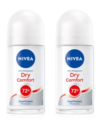 2 x Desodorante Antitranspirante Nivea Dry Comfort Roll On Doble Protección 72h. 50 ml. Foto 1 de 4