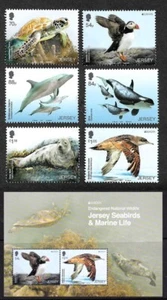 JERSEY 2021 EUROPA EN PELIGRO DE EXTINCIÓN FAUNA NACIONAL CONJUNTO DE 6 + MINISHOJA MNH - Imagen 1 de 1