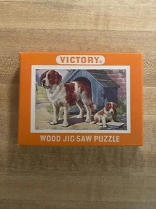 Vintage Victory Wooden Puzzle Saint Bernard 7051 9 Wood Pieces New - Picture 1 of 9
