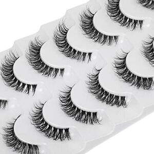  Demi-wispies Faux Mink Eyelashes with Clear Band Russian Natural Demi-Wispies