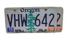 Oregon License Plate VHW 642 Mountains Trees - PAIR