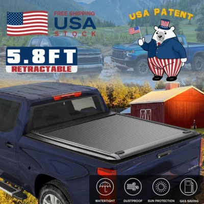Retractable Hard Tonneau Cover for 2019-2025 Silverado / Sierra 1500 5.8FT Bed - Image 1 of 4