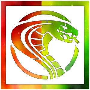 12"x12" Klar Kunststoff Schablone - Kobra Kopf Schlange (SCA45) - Bild 1 von 2