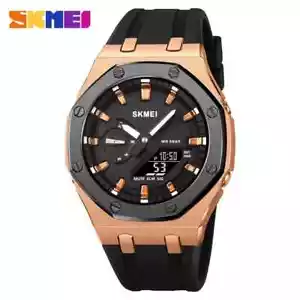 SKMEI Men's Watch Dual-Time Luxury  Sport Waterproof Multi- Functional Watch - Picture 1 of 27