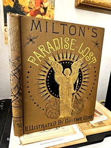 1880'S Milton's Paradise Lost By Gustave Dore Illustrations Antique Hardcover - Picture 1 of 17