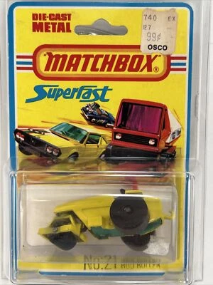 1970s Lesney SUPERFAST Matchbox Series No 21 YELLOW ROD ROLLER Made England - Image 1 of 3