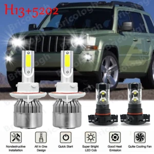 For Jeep Patriot 2010-2017 4x LED Headlight High/Low Beam + Fog Light Bulbs kits - Picture 1 of 12