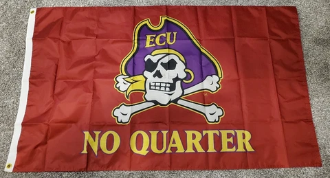 East Carolina Pirates No Quarter Flag Large 3x5 Metal Grommets NEW Cover