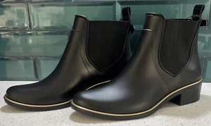 Rain Boots Kate Spade Sedgewick New York Black Size 6 Womens Pull On NEW - Picture 1 of 12