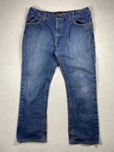 Ariat M4 FR Jeans Mens 38x32 Blue Low Rise Boot Workwear Heavy Duty Denim - Picture 1 of 16