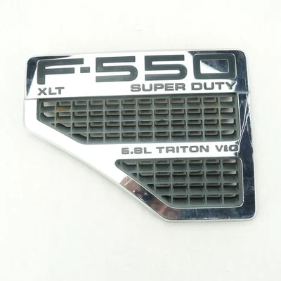2008 2009 2010 Ford F550 XLT 6.8L Driver Left Fender Vent Emblem Logo - Image 1 of 4
