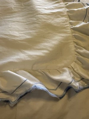 Yves Delorme France Embroidered Cotton Standard Sham Ruffle Luxury Cottage Core - Image 1 of 4