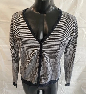 RVCA Cardigan Sweater Women's Small Button-Up Long Sleeve Striped Cotton # - Image 1 of 4