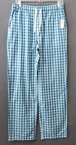Vecchio Pigiama Navy Pantalone Salopette Uomo Blu Medio Gingham Elastico Vita Tasche - Foto 1 di 6