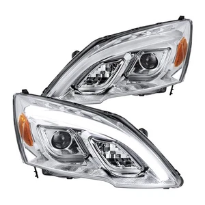 Clear Fits 2007-2011 Honda Crv Cr-V Led Strip Projector Headlights Left+Right - Picture 1 of 8