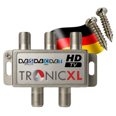 4-fach HD 4K Sat Splitter Antennenverteiler Verteiler Kabelfernsehen DVB-T CATV - Bild 1 von 4