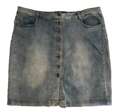 Falda vaquera con volantes tallada con botones para mujer 16 lápiz corto elástico Foto 1 de 4