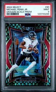 2024 Panini Select Michael Penix JR 80 Dragon Scale PSA 9 - Picture 1 of 2