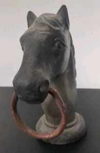 Vintage Cast Iron Horse Head Hitching Post 9" - Picture 1 of 5