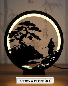 Serene Samurai Zen Garden Ring Lamp - Dimmable 5V USB Light - Picture 1 of 5